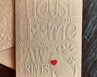 New puppy card, Embossed cards, New dog, Dog Congratulations, Rescue dog, Handmade greeting, For dog, Fur baby, Pet adoption card