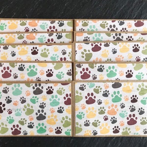 Juego de 10 tarjetas con huellas de perro: papelería en blanco para perros, tarjeta de condolencias, regalo para mamá, cumpleaños de perro