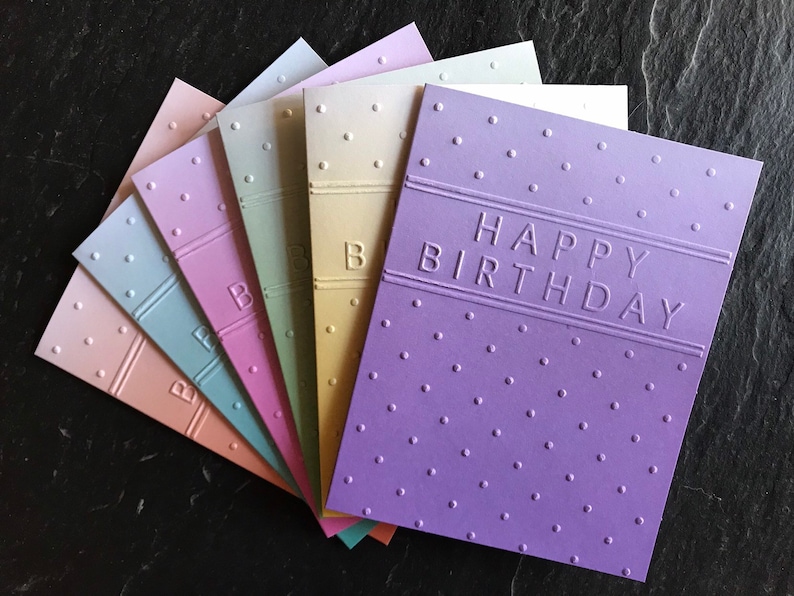 Embossed Birthday Card Pack Assorted Birthday Cards Handmade - Etsy
