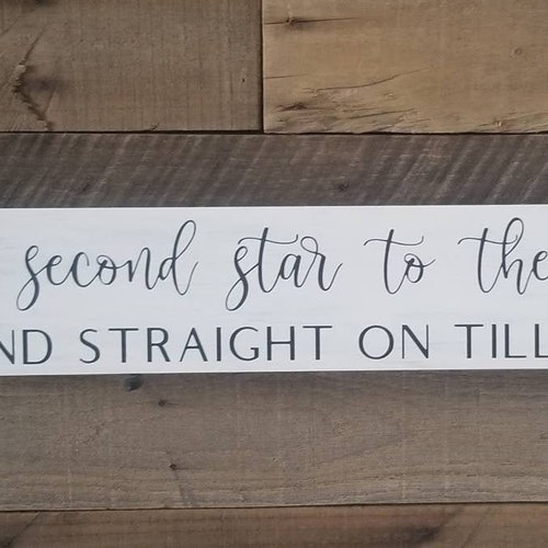 Peter Pan Quote Second Star to the Right Nursery Print - Etsy