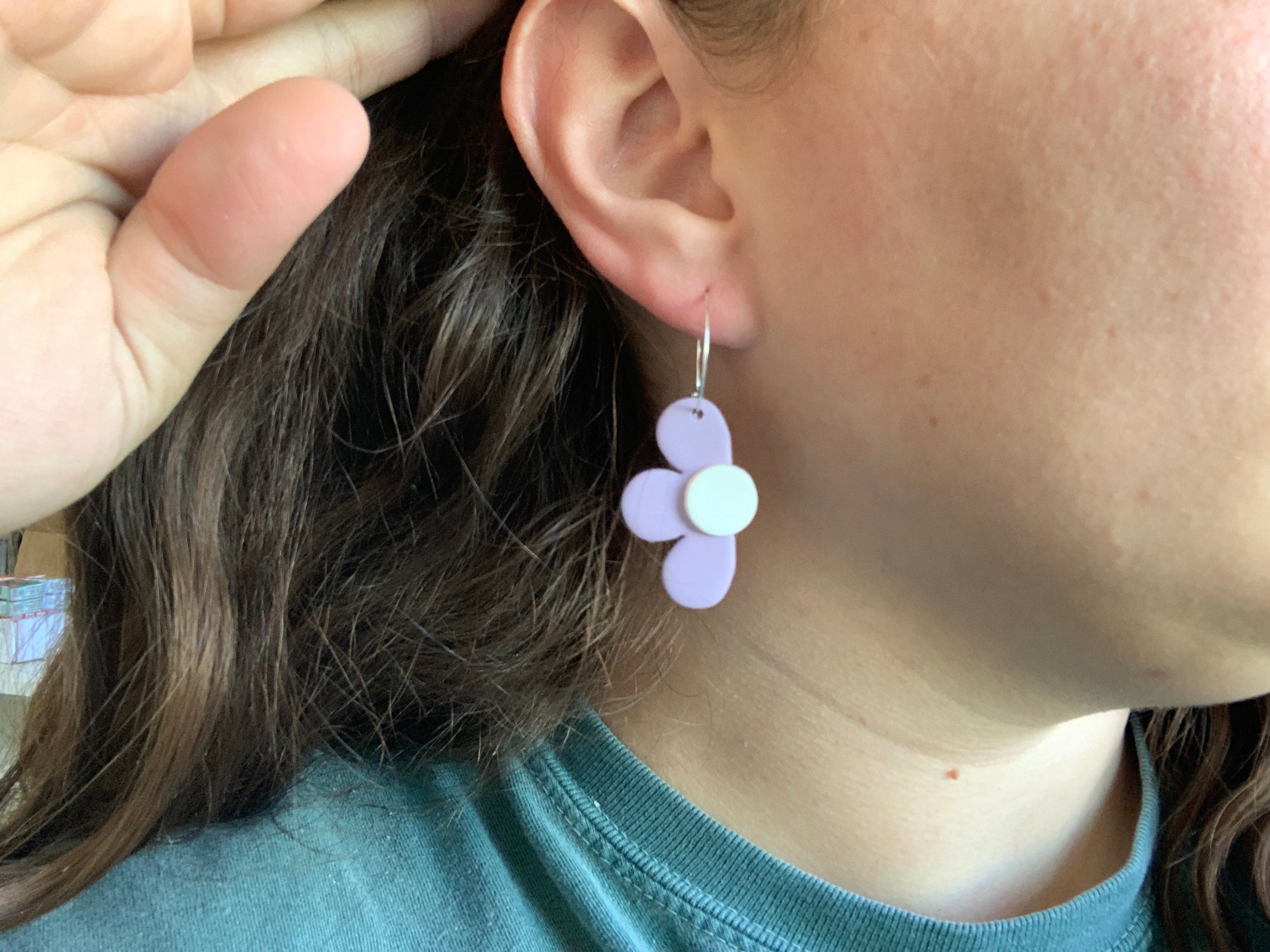 Half Daisy Earring Daisies Earring Polymer Clay Spring Etsy