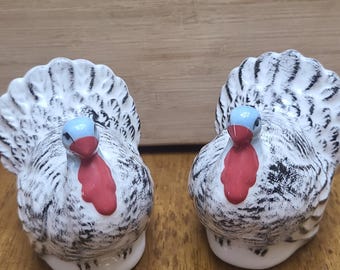 White Turkey Salt and Pepper Shakers