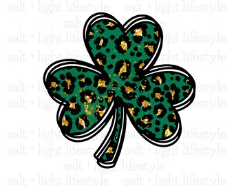 Shamrock png, Leopard shamrock png, Happy St Patricks day png, digital download