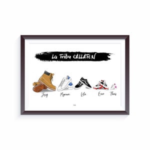 Personalized Family Basketball Illustration Poster Digital and paper mix