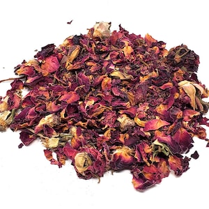 Red Rose (Moroccan) Buds 1/2 Oz, Rose buds and petals, dried, Red