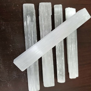 Selenite Sticks Collection 1 Lb Natural White Gypsum Crystal Blades Wands 5.5&quot;