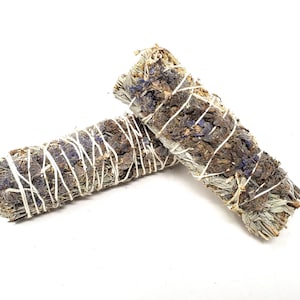 3X Blue Sage & Lavender Smudge Stick 3-4&quot; LIMITED EDITION. 3 Pack