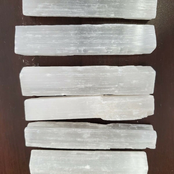 Selenite Sticks Collection 1 Lb Natural White Gypsum Crystal Blades Wands 3.5"