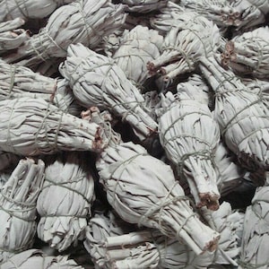 California White Sage Mini White Sage Bundles Smudge Incense Torch Style 4&quot; (All Quantities Available)