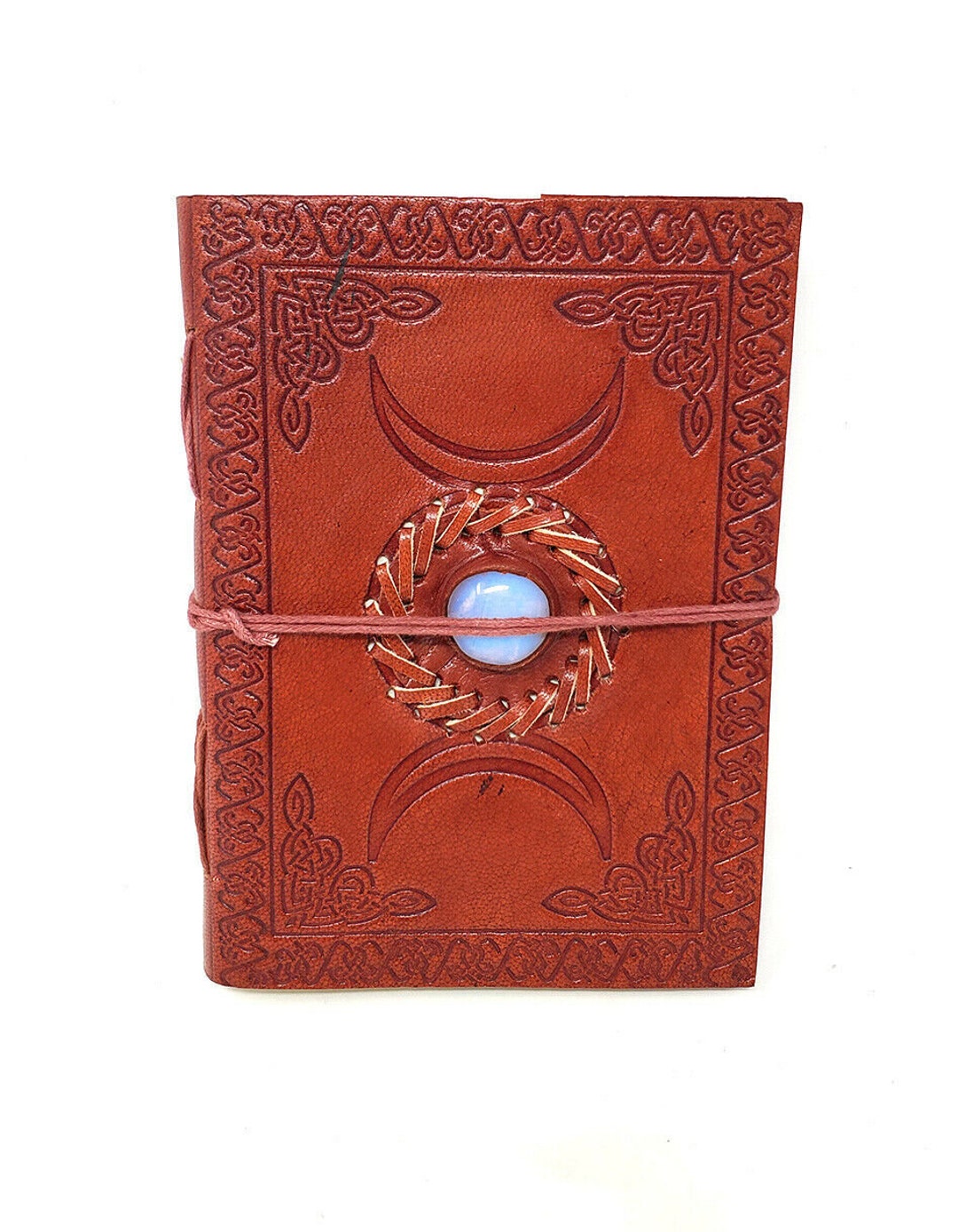 Celtic Moon Trinity Stone Leather Journal