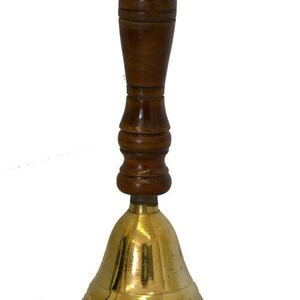 Brass Bell with Wooden Handle (5.5&#39;&#39;)