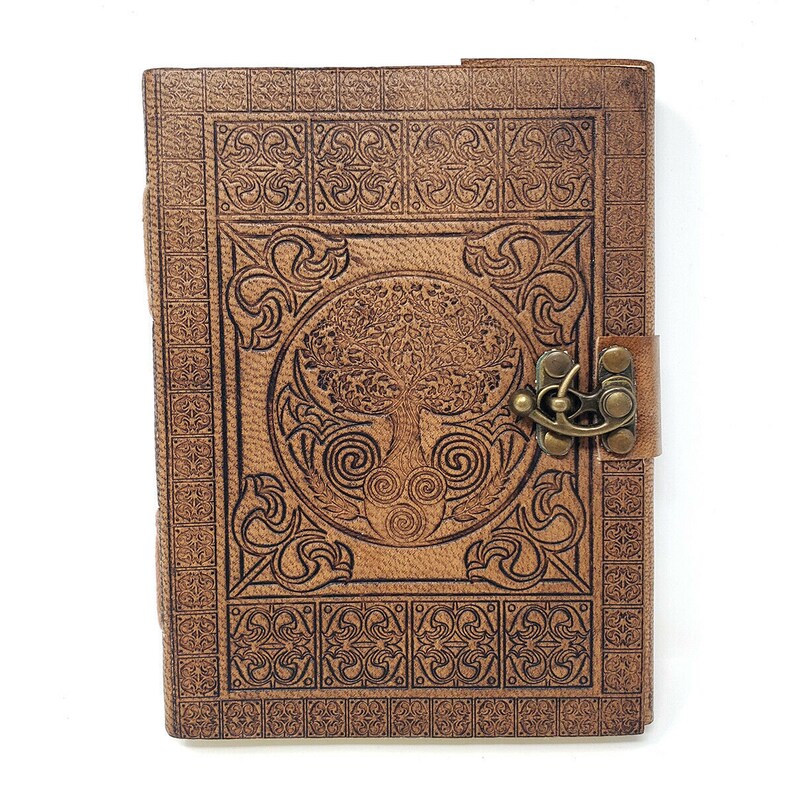 Tree of Life With Celtic Knots Leather Journal 5x7", Embossed Leather ...
