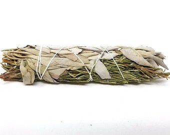 White Sage & Rosemary Smudge Stick 3-4" ( 50 Bundles)