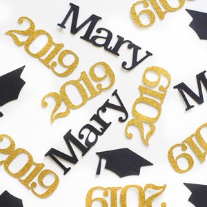 Personalized Graduation confetti | Graduation cap, name and year | table confetti