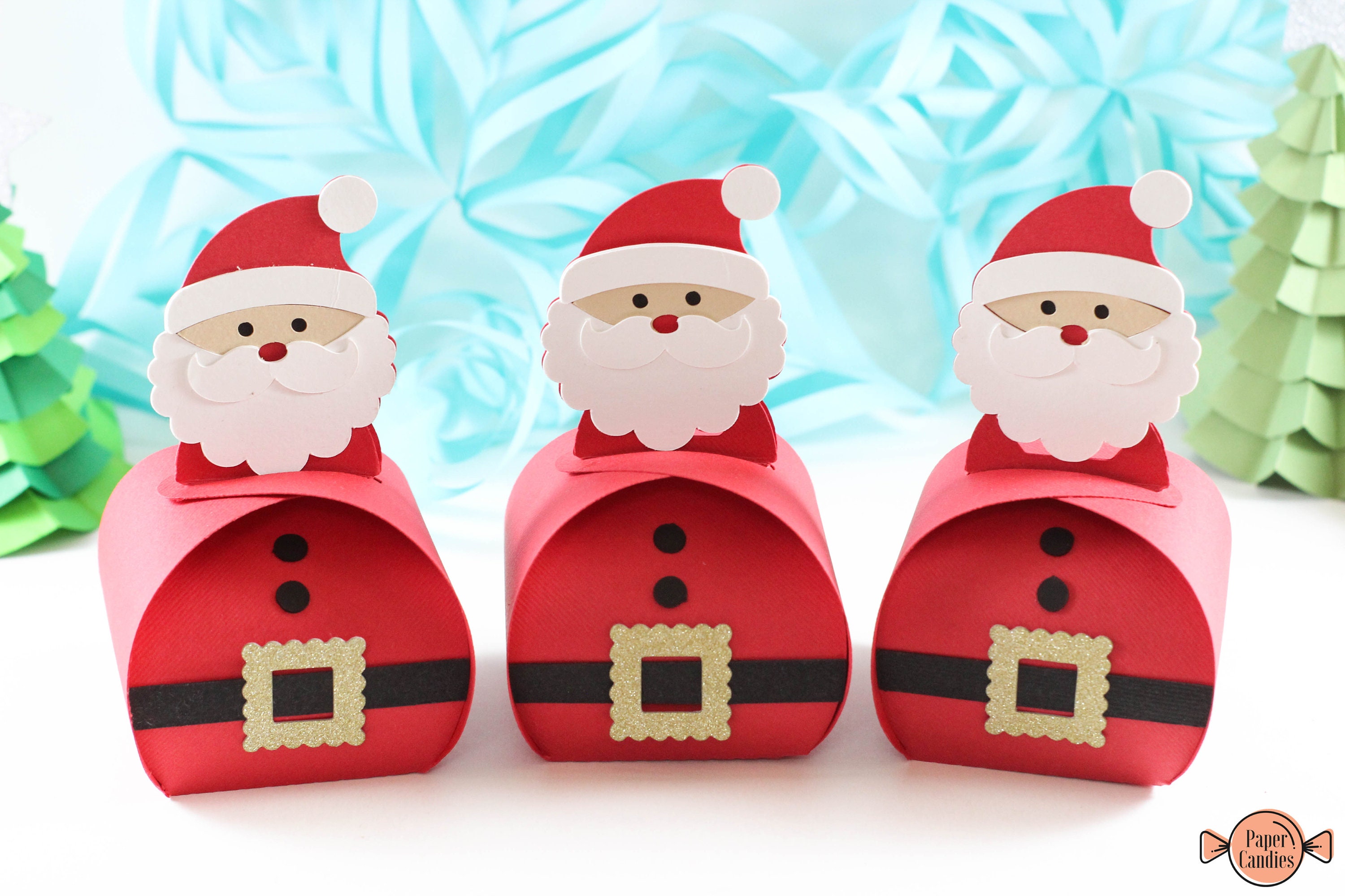 Christmas treat boxes Santa treat boxes Santa gift boxes Etsy