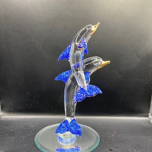 Hand-Blown Glass Dolphins - Double Dolphins