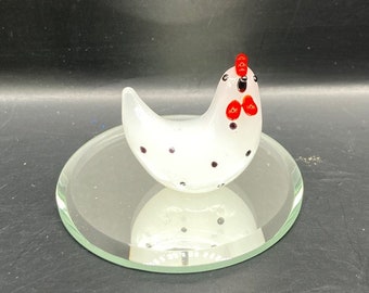 Handmade Glass Mini Chicken