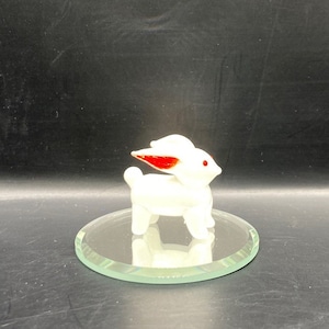 Handmade Blown Glass Mini White Bunny Rabbit