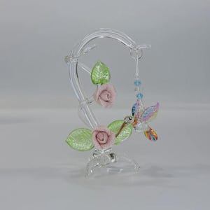 Hand Made Blown Glass Hanging Hummingbird