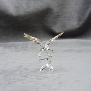 Handmade Glass Eagle - Bald Eagle - American Eagle - Small Eagle with 22K Gold Trim