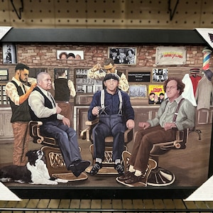 Three Stooges at Barbershop  - Framed Print