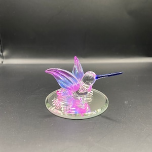 Hand Made Glass Mini Hummingbird - Purple & Blue