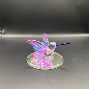 Hand Made Glass Mini Hummingbird - Purple & Blue