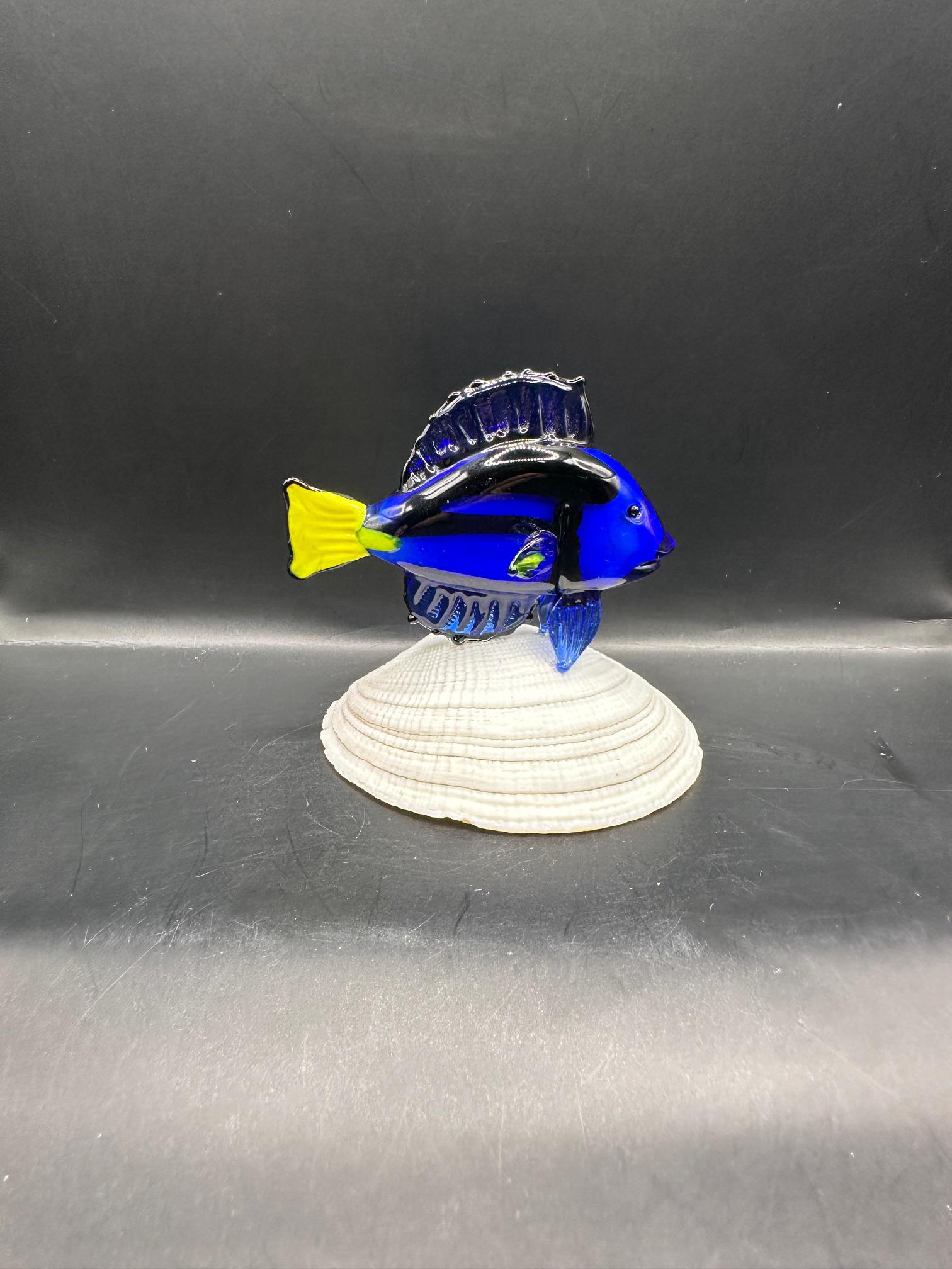 手作りガラスの青いカバタン魚 - Etsy 日本