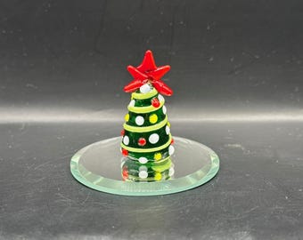 Handmade Blown Glass Mini Christmas Tree