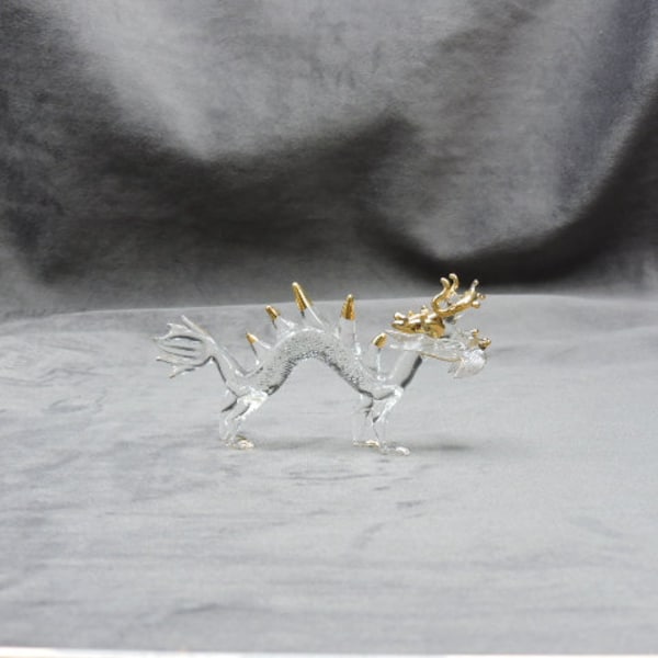 Handmade Glass Chinese Dragon with 22K Gold Trim