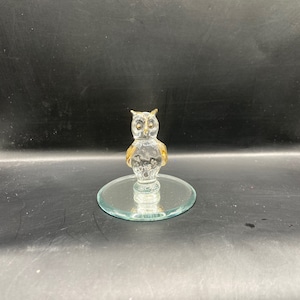 Handmade Glass Golden Owl