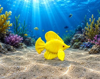 Handmade Glass Yellow Tang Fish