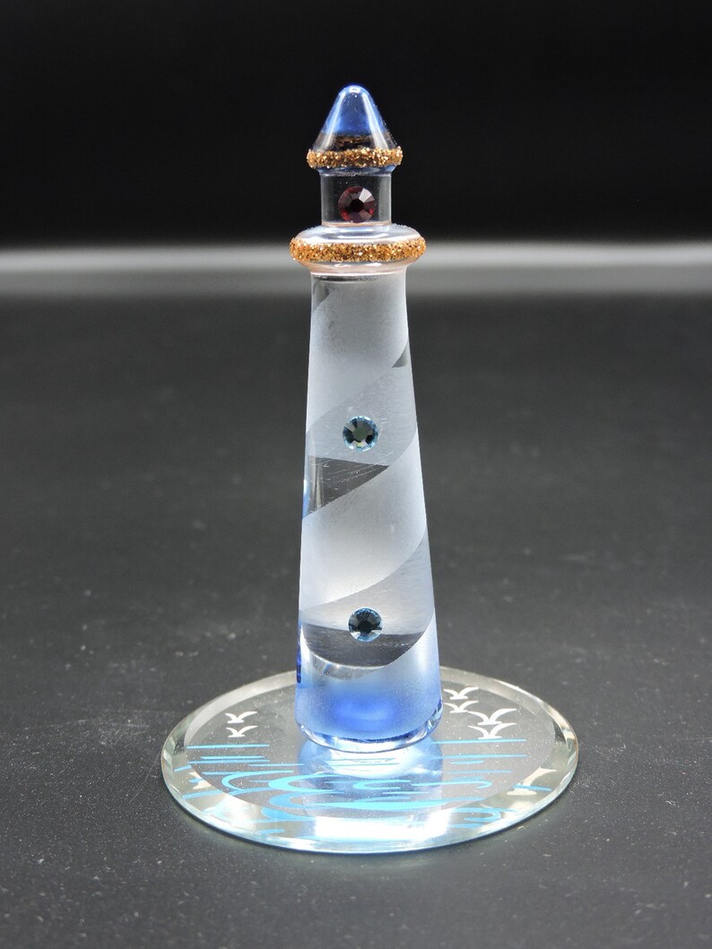 Handmade Blown Glass Lighthouse Crystal Lighthouse Etsy