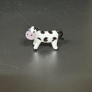 Handmade Blown Glass Mini Moo Cow