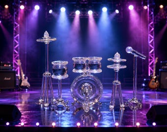 Handmade Blown Glass Drum Set