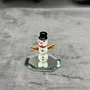 Hand Made Glass Mini Snowman - Frosty
