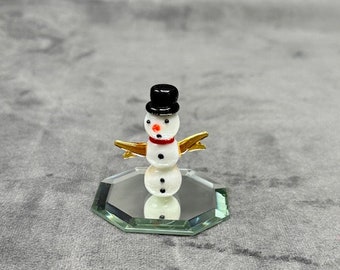 Hand Made Glass Mini Snowman - Frosty