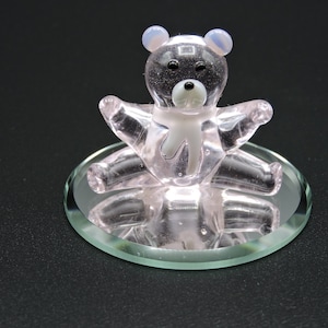 Hand Made Glass Mini Bear - Pink