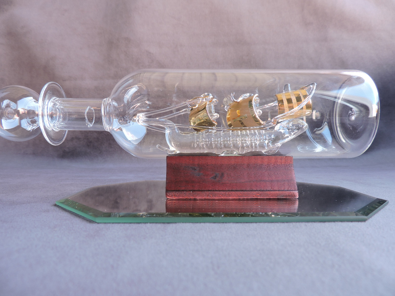 Handmade Blown Glass Ship in a Bottle Etsy
