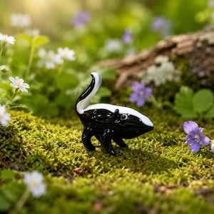 Handmade Blown Glass Mini Skunk