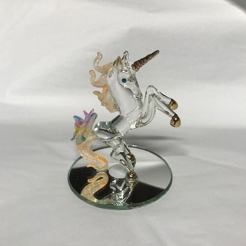 Hand Blown Glass Unicorn. Etsy