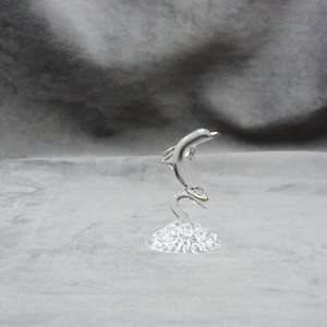 Handmade Glass Standing Dolphin with 22K Gold Trim