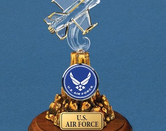 Handmade Blown Glass U.S. Air Force F-16 Jet