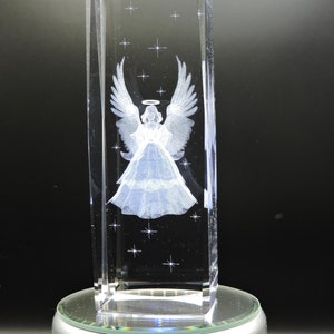 3D Glass Laser Cube with Large Angel