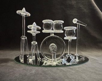 Handmade Blown Glass Drum Set