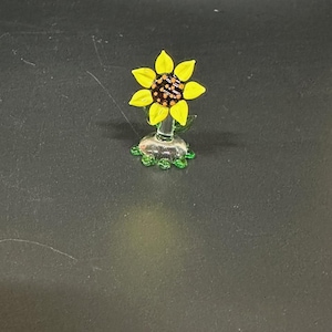 Hand Made Blown Glass Mini Sunflower