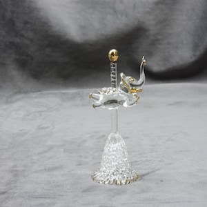 Handmade Glass Carousel Elephant with 22K Gold Trim