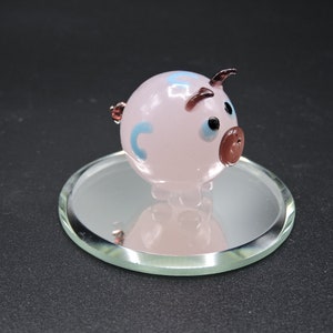 Hand Made Glass Mini Pig