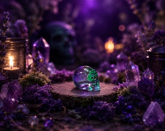 Hand Made Blown Glass Mini Skull