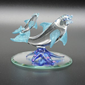 Hand Made Glass Dolphin with Baby